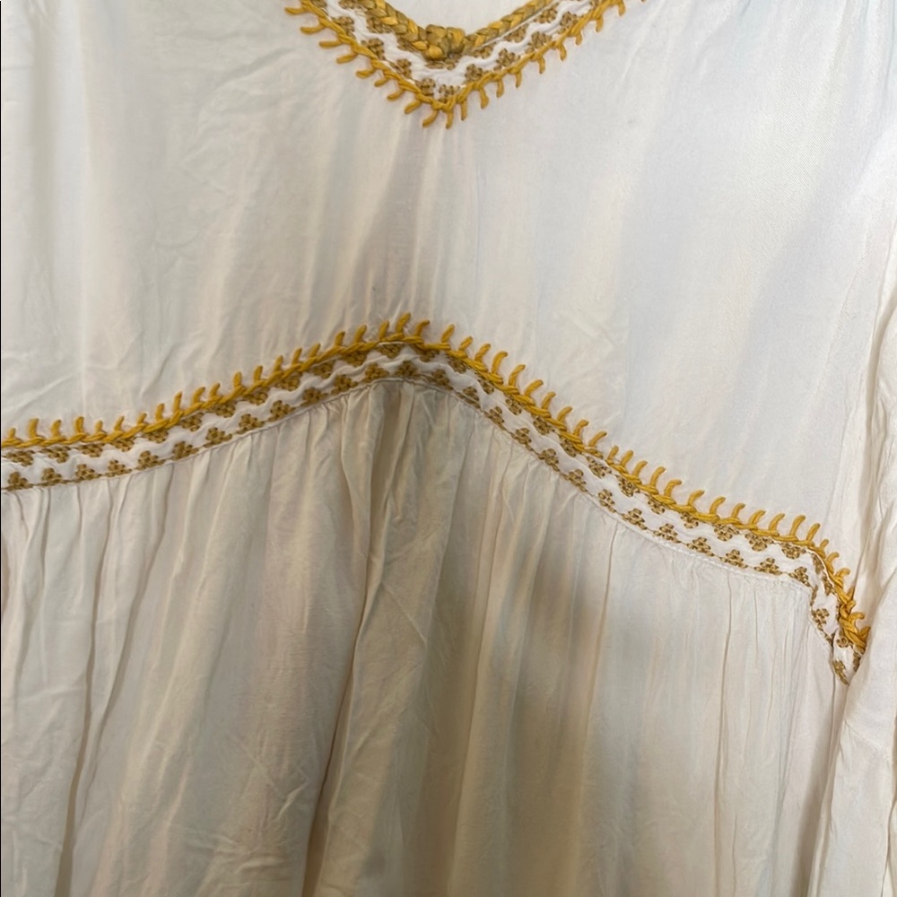 Anthropologie Gold Embellished Peplum Blouse - Picture 4 of 7